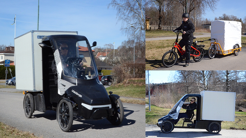 En lastcykel ser ut som en liten lastbil och en är en cykel med släp.