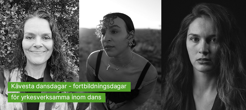 Tre kvinnor, och text på bildkollaget om Kävesta dansdagar.